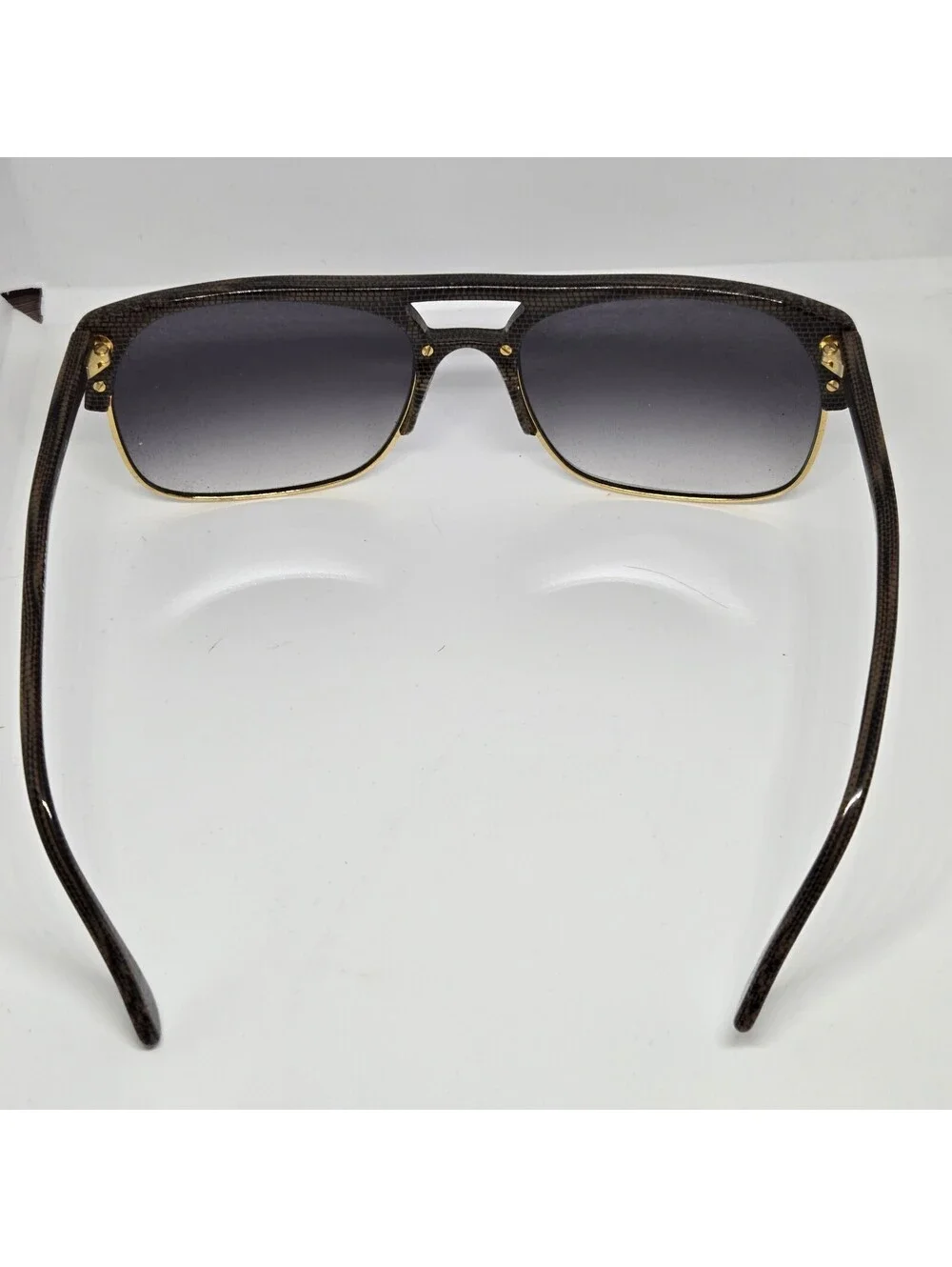 Lozza USA Mod. 3016 Col.018 Vintage Shield Sunglasses 59-19 Italy Gold Gray